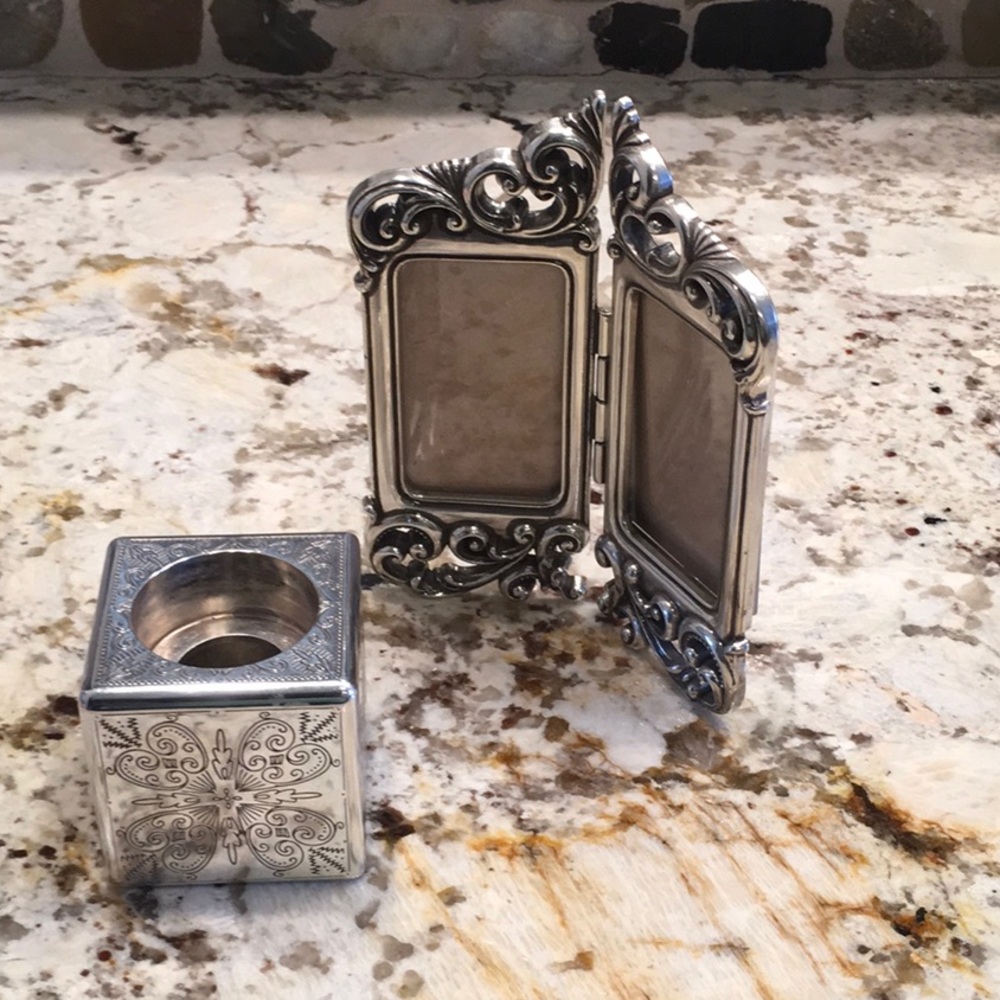 Brighton Double Photo Frame & Candle Holder EUC